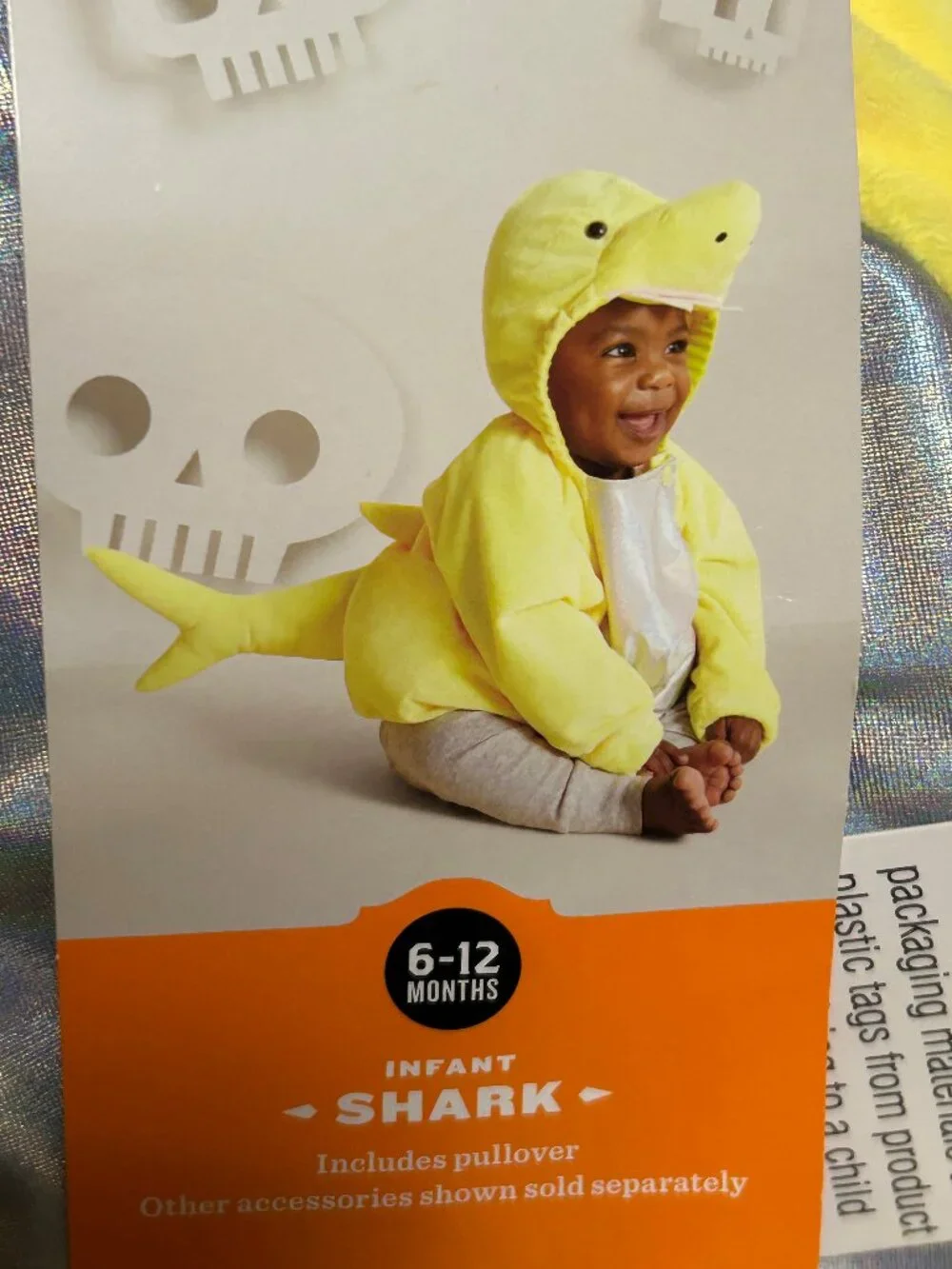 Hyde And Eek 6 - 12 Months Yellow Baby Shark Infant Pullover Halloween Costume